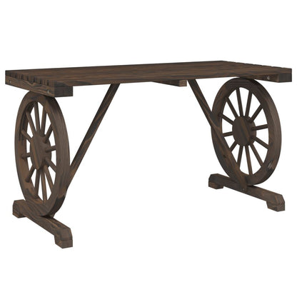 Garden Table Burnt wood Solid fir wood Medium Durable image 6