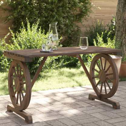 Garden Table Burnt wood Solid fir wood Medium Durable image 1