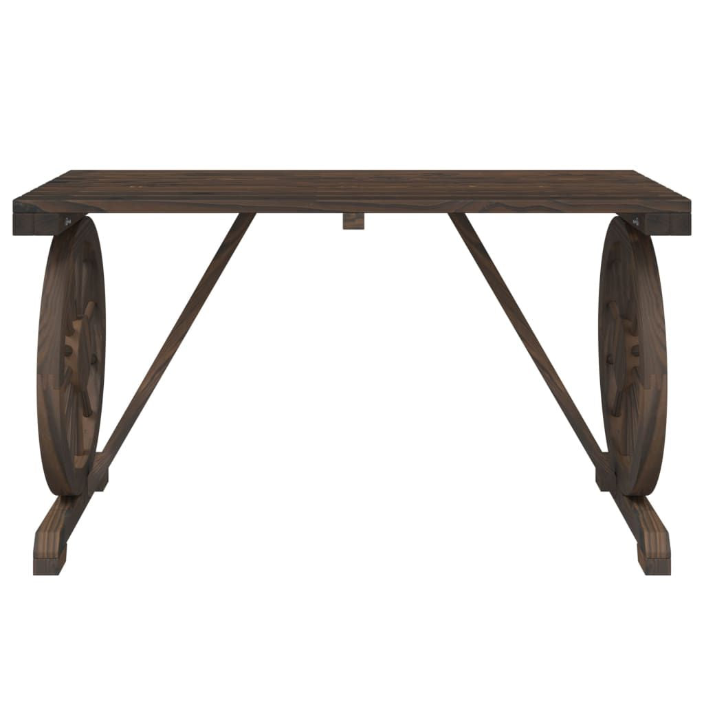 Garden Table Burnt wood Solid fir wood Medium Durable image 4