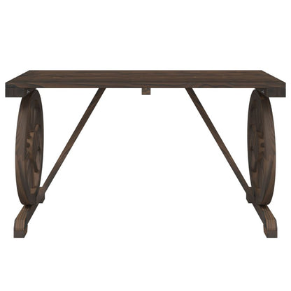 Garden Table Burnt wood Solid fir wood Medium Durable image 4