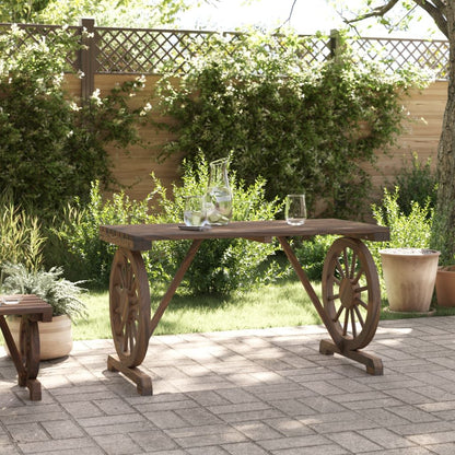 Garden Table Burnt wood Solid fir wood Medium Durable image 3