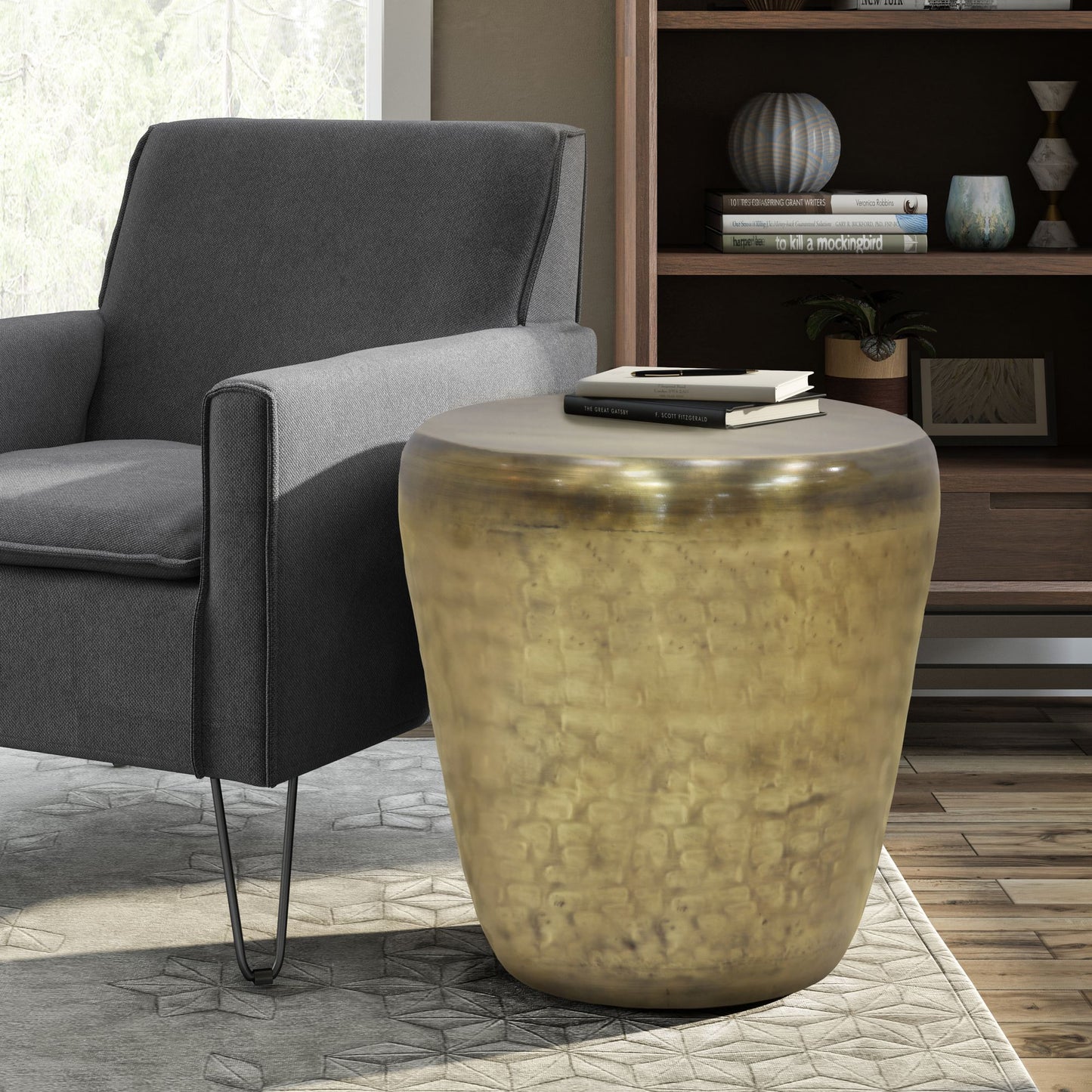 Garvy - Metal Side Table - Antique Gold image 7