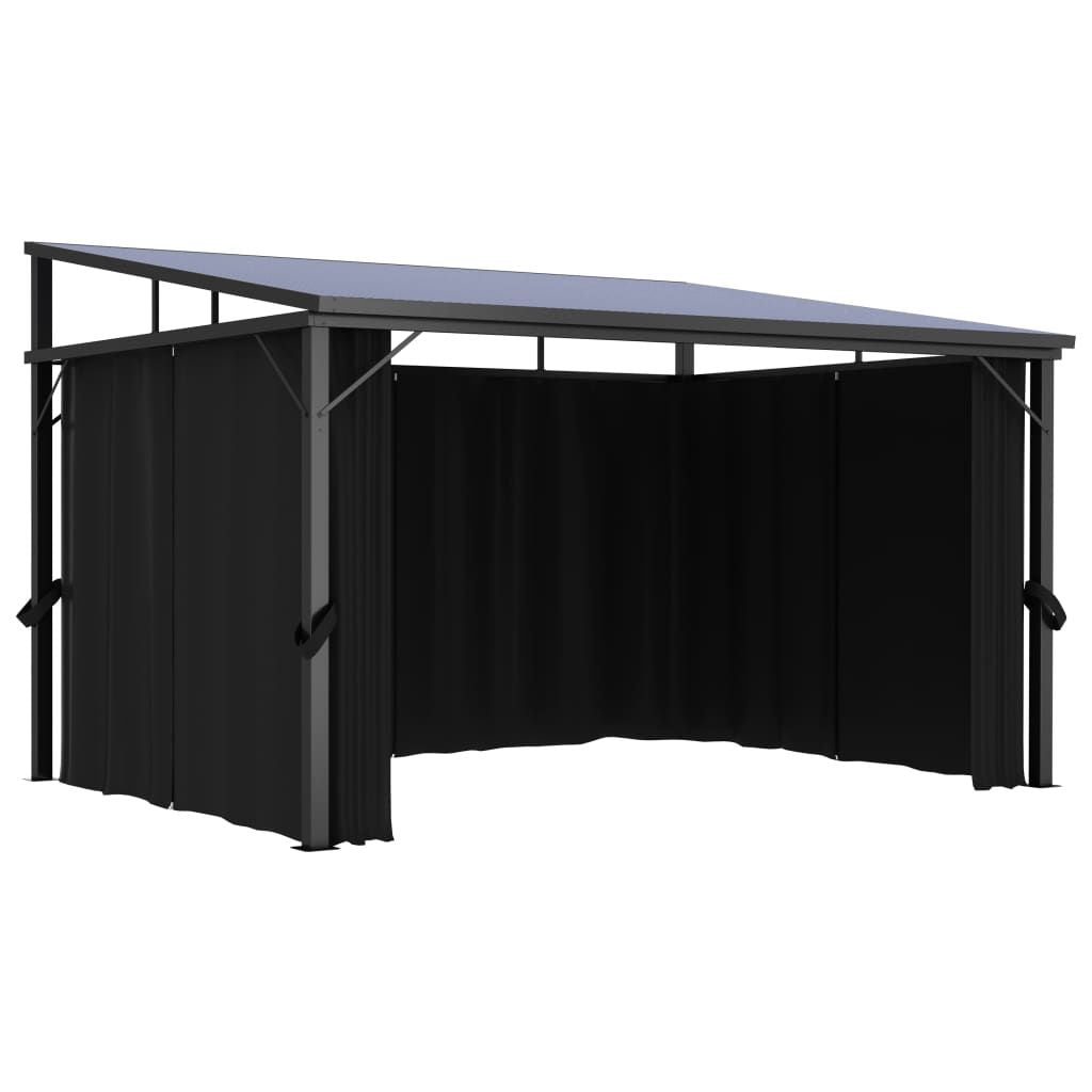Gazebo with Curtain 13.3'x9.6'x8'Anthracite image 6