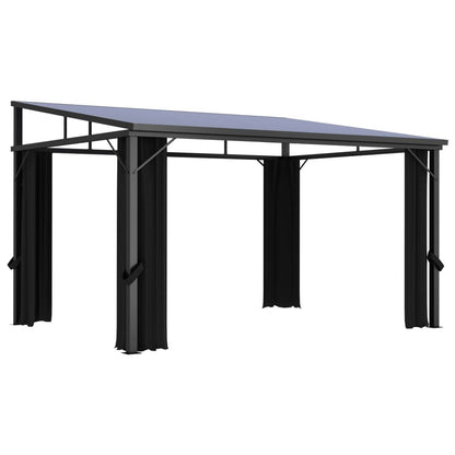 Gazebo with Curtain 13.3'x9.6'x8'Anthracite image 1
