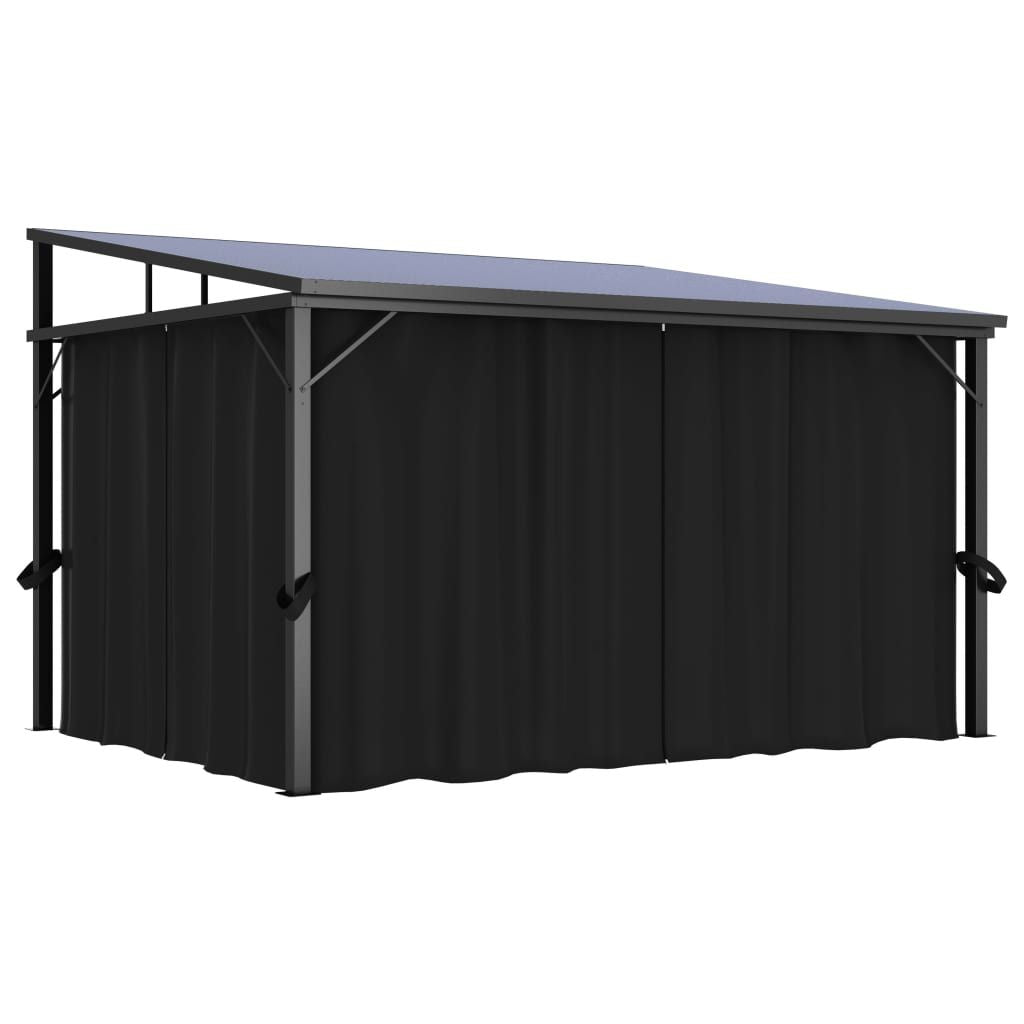 Gazebo with Curtain 13.3'x9.6'x8'Anthracite image 3