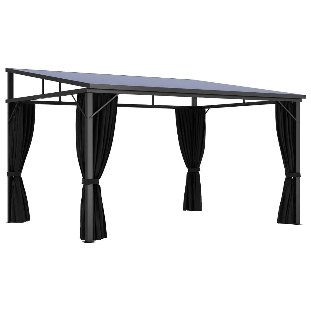 Gazebo with Curtain 13.3'x9.6'x8'Anthracite image 2