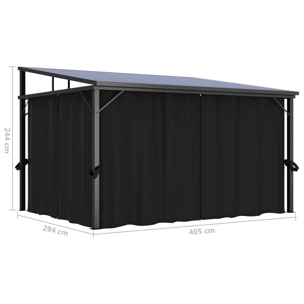 Gazebo with Curtain 13.3'x9.6'x8'Anthracite image 10