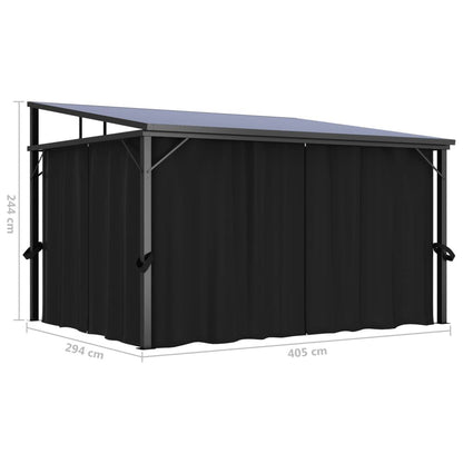 Gazebo with Curtain 13.3'x9.6'x8'Anthracite image 10