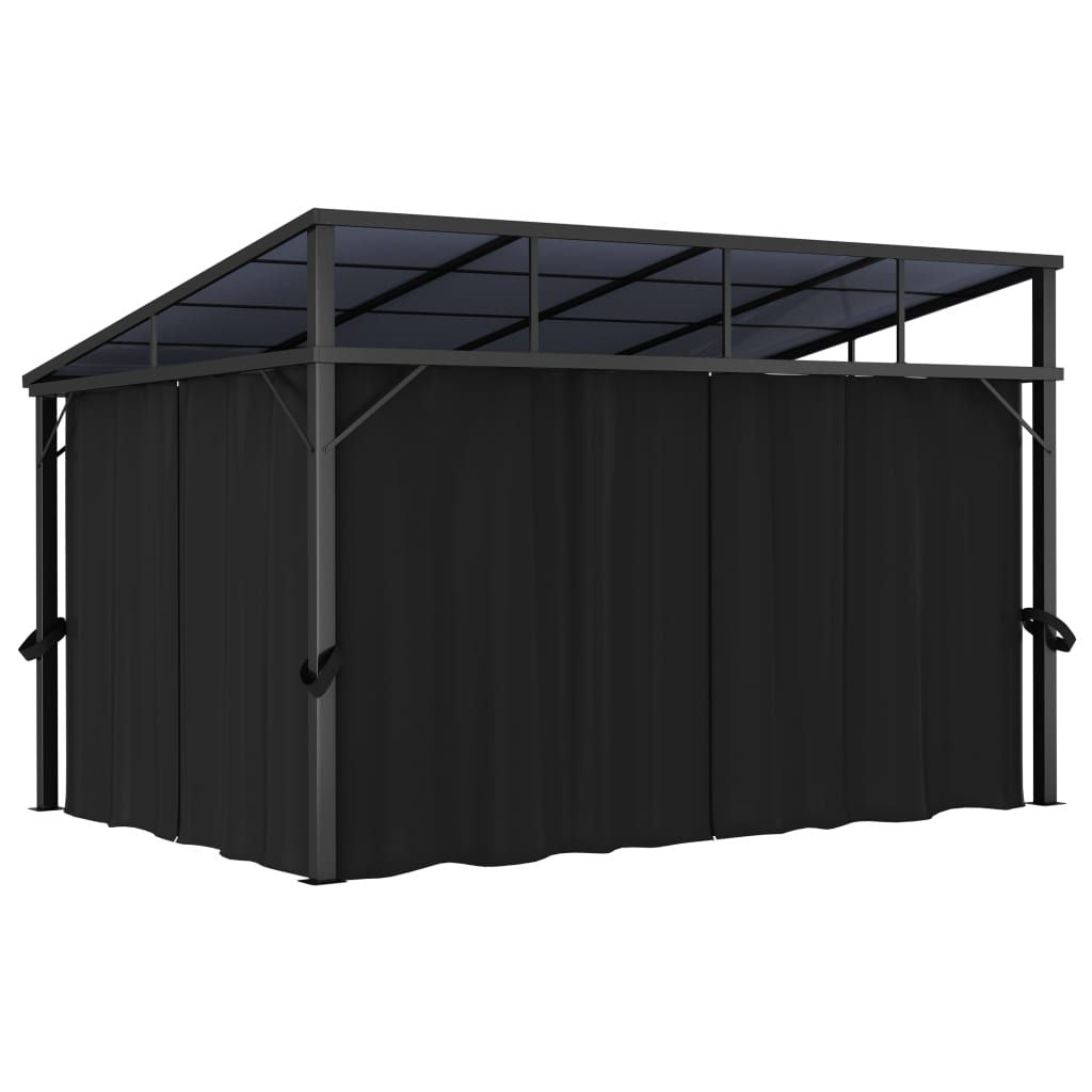 Gazebo with Curtain 13.3'x9.6'x8'Anthracite image 8