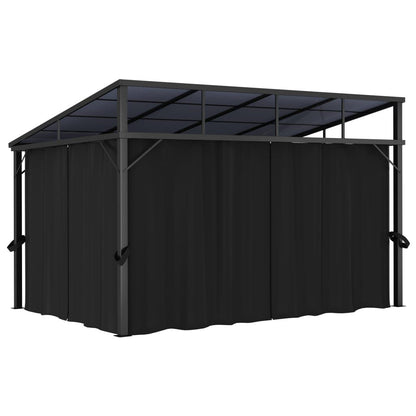 Gazebo with Curtain 13.3'x9.6'x8'Anthracite image 8