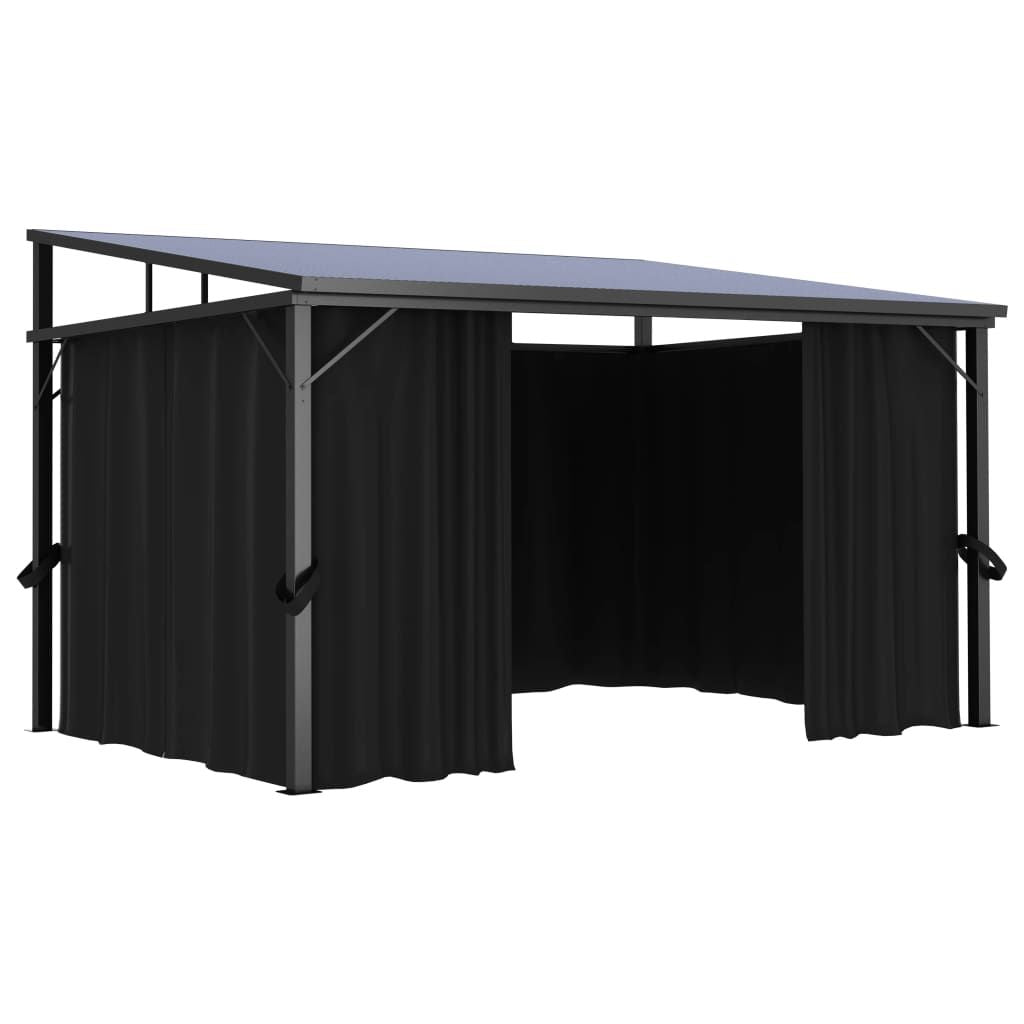 Gazebo with Curtain 13.3'x9.6'x8'Anthracite image 5