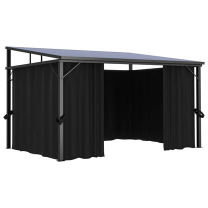 Gazebo with Curtain 13.3'x9.6'x8'Anthracite image 5