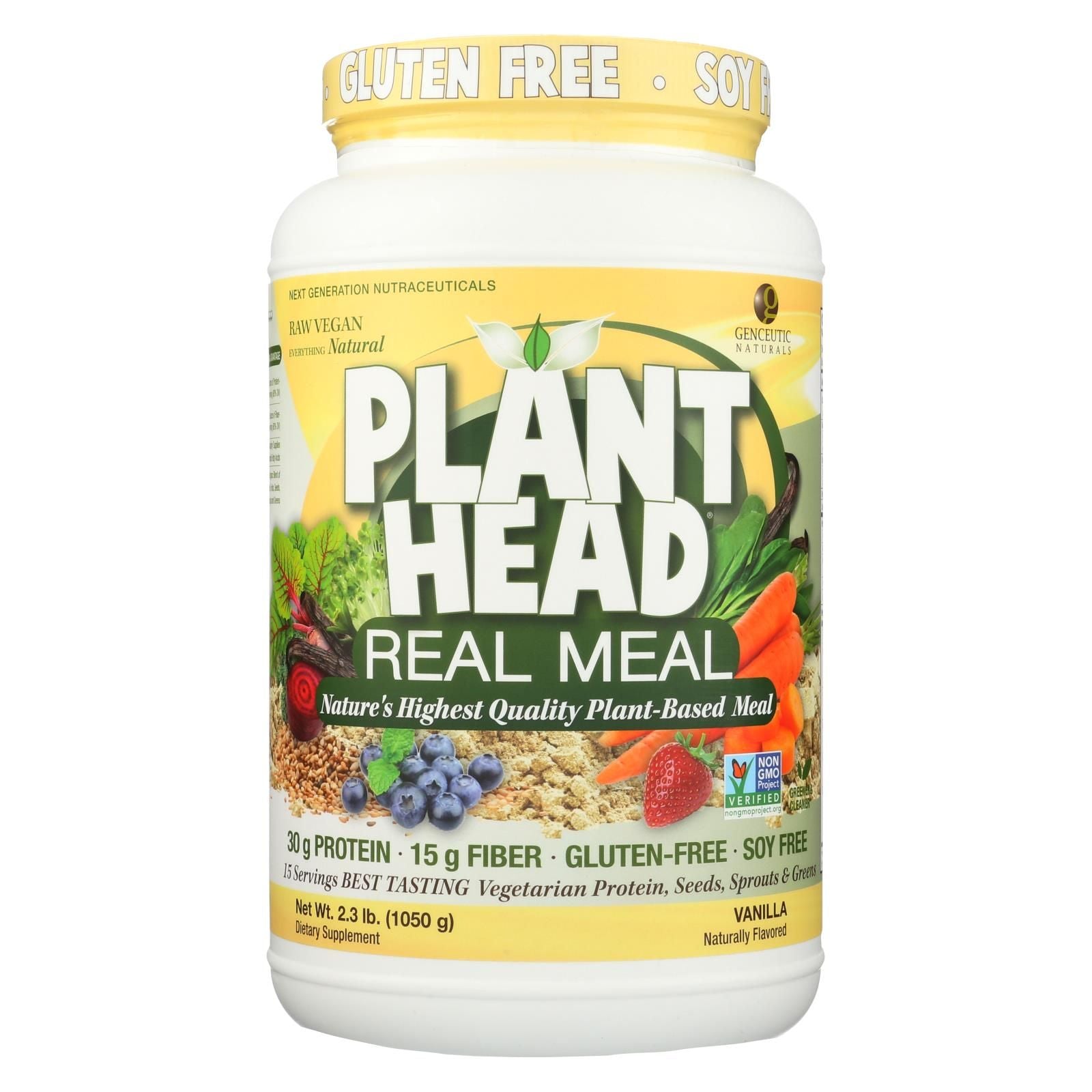 Genceutic Naturals Plant Head Real Meal - Vanilla - 2.3 Lb image 1