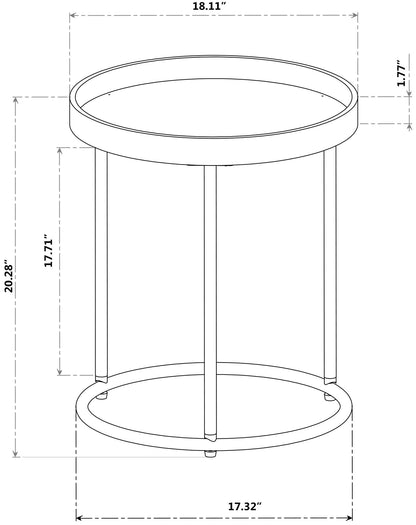 Genoa Round Tray Table with Metal Frame, Espresso image 4