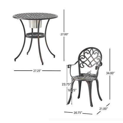 CAMDEN 3PC CAST BISTRO SET W ICE BUCKET image 5