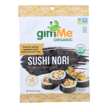 Gimme Seaweed Snacks 100% Organic Roasted Seaweed Sushi Nori - Wrap N' Roll - Case Of 12 - .81 Oz image 1