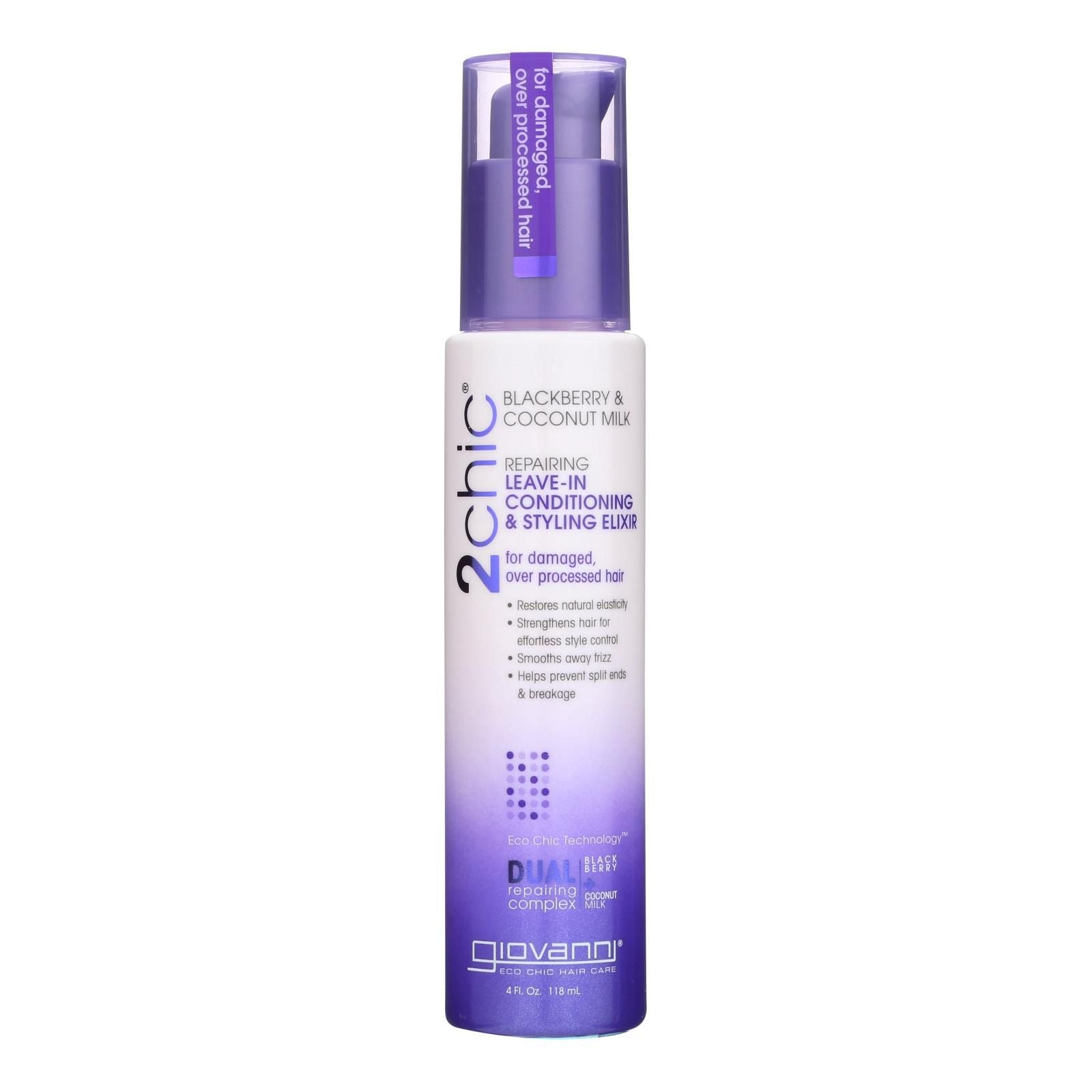 Giovanni Hair Care Products Conditioner - 2chic - Repairing - Leave-in Conditioning And Styling Elixir - Blackberry And  image 2