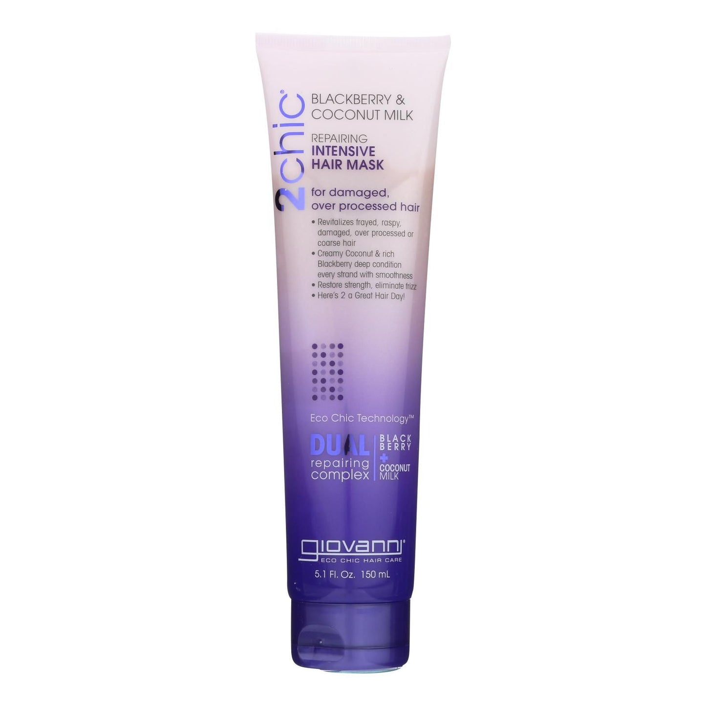 Giovanni Hair Care Products Hair Mask - 2chic - Repairing Intensive - Blackberry And Coconut Milk - 5.1 Oz - 1 Each image 2