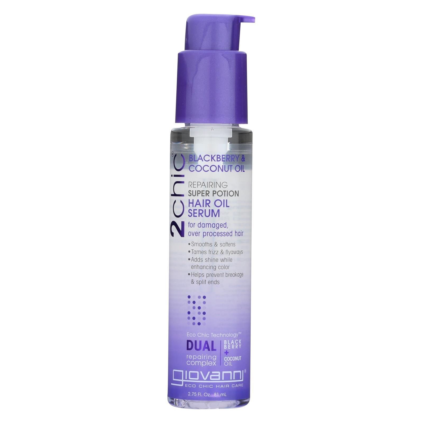 Giovanni Hair Care Products Hair Oil Serum - 2chic - Repairing Super Potion - Blackberry And Coconut Milk - 2.75 Oz - 1  image 1