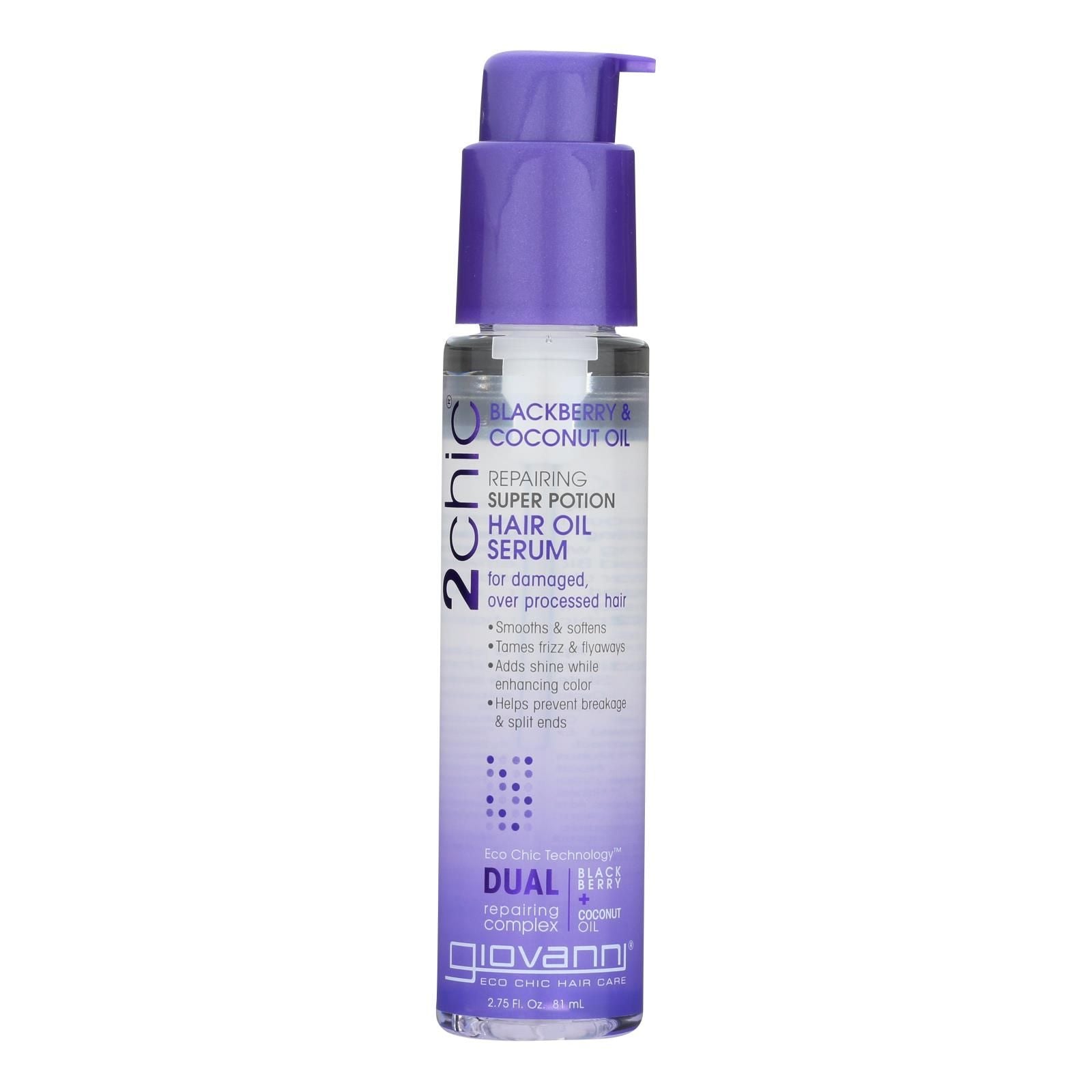 Giovanni Hair Care Products Hair Oil Serum - 2chic - Repairing Super Potion - Blackberry And Coconut Milk - 2.75 Oz - 1  image 2