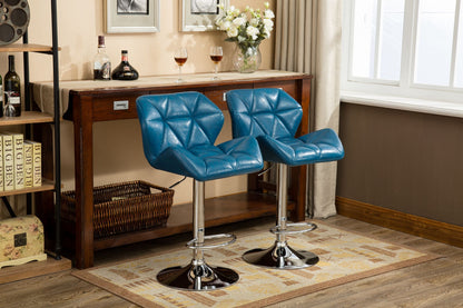 Glasgow Contemporary Tufted Adjustable Height Hidraulic Bar Stools, Set of 2, Blue image 5