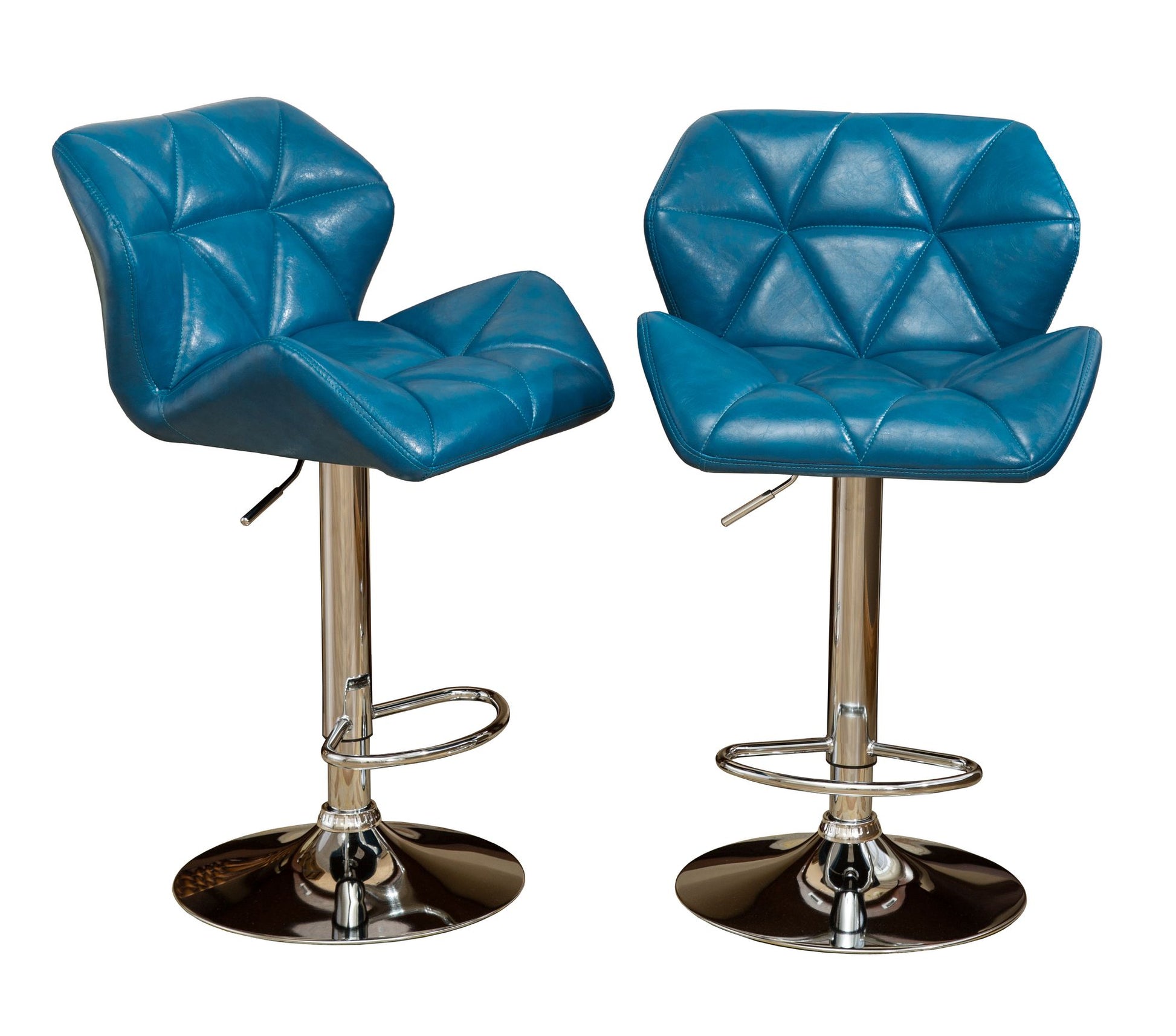 Glasgow Contemporary Tufted Adjustable Height Hidraulic Bar Stools, Set of 2, Blue image 11