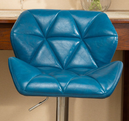 Glasgow Contemporary Tufted Adjustable Height Hidraulic Bar Stools, Set of 2, Blue image 8