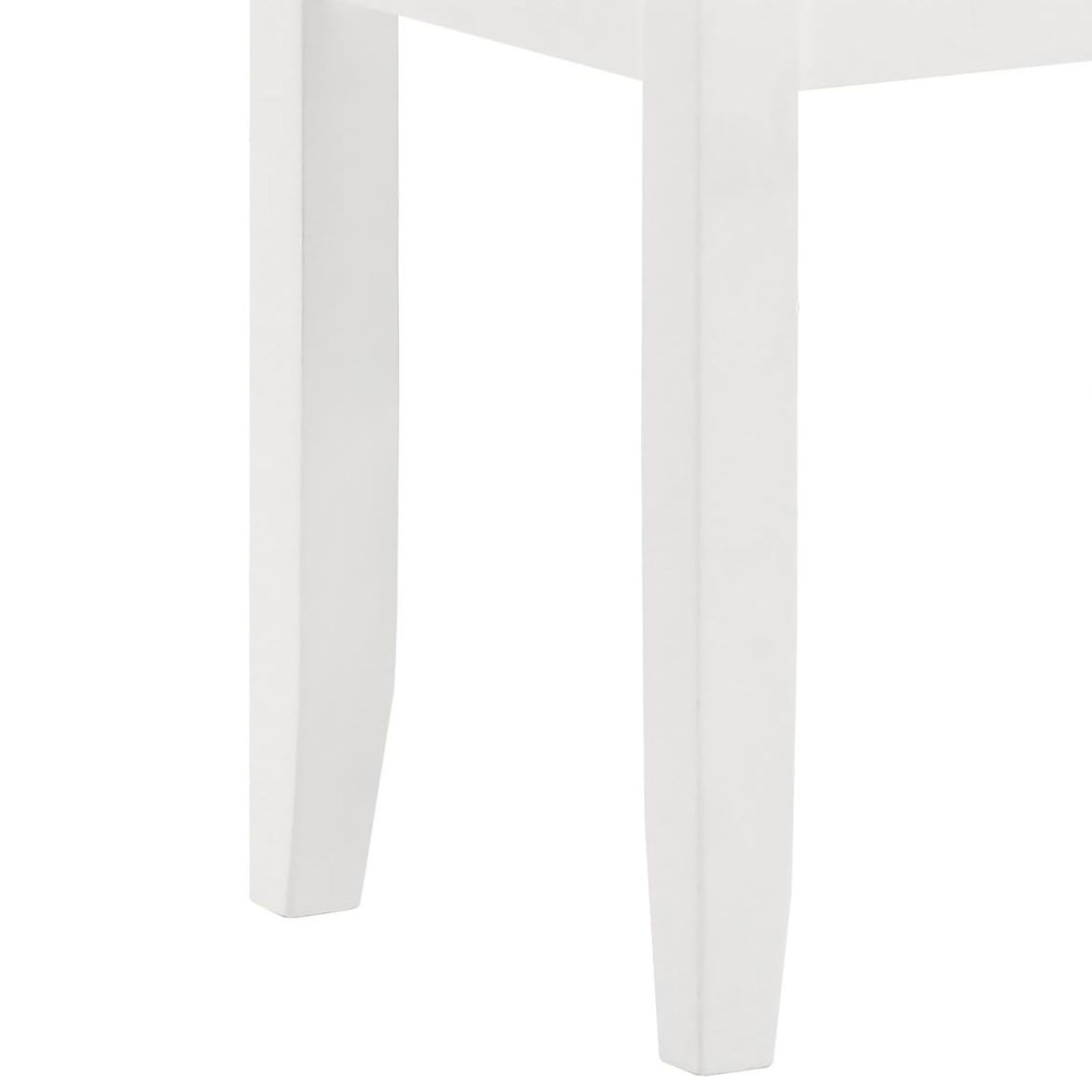 Glossy White Vanity Stool with Padded Seat image 3
