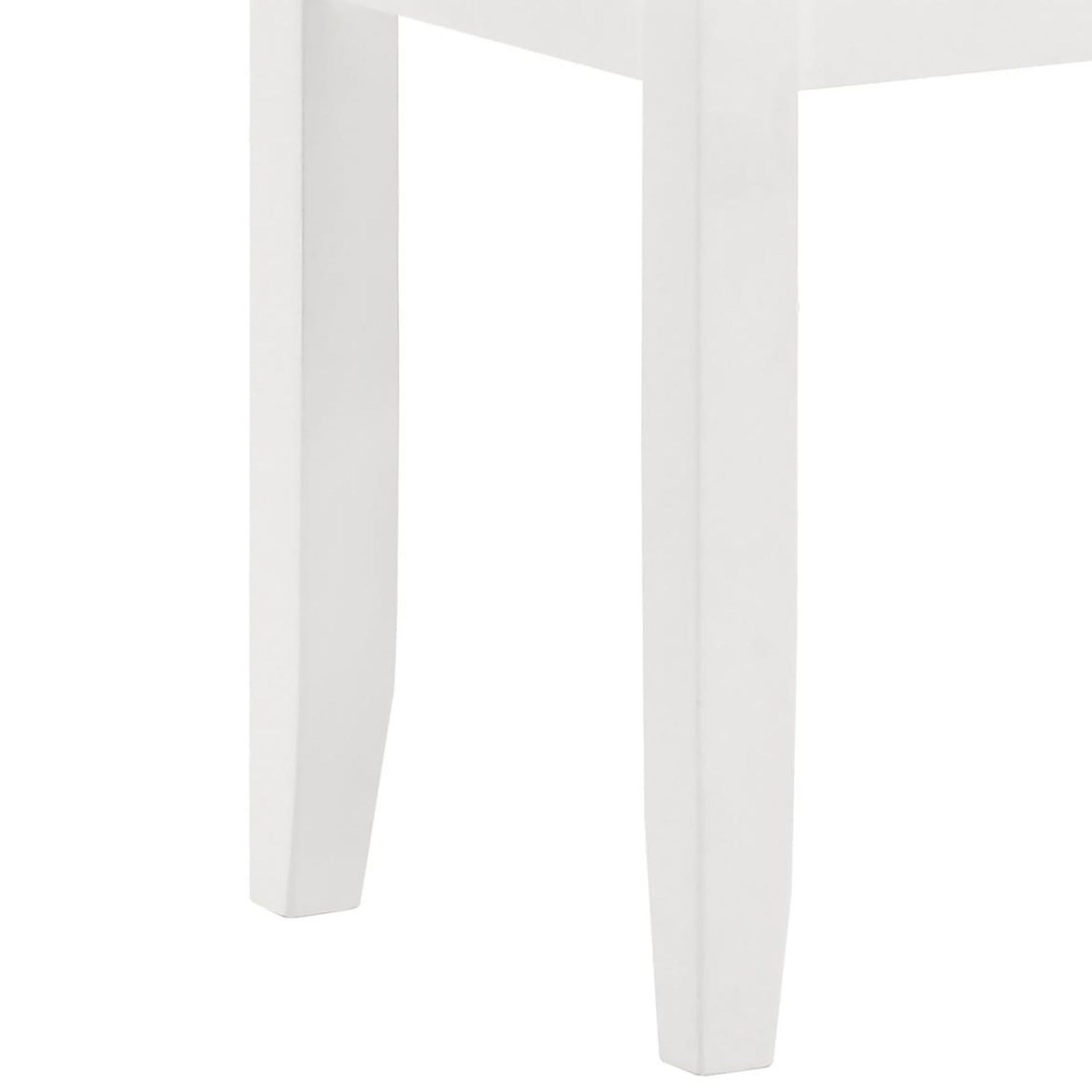 Glossy White Vanity Stool with Padded Seat image 3