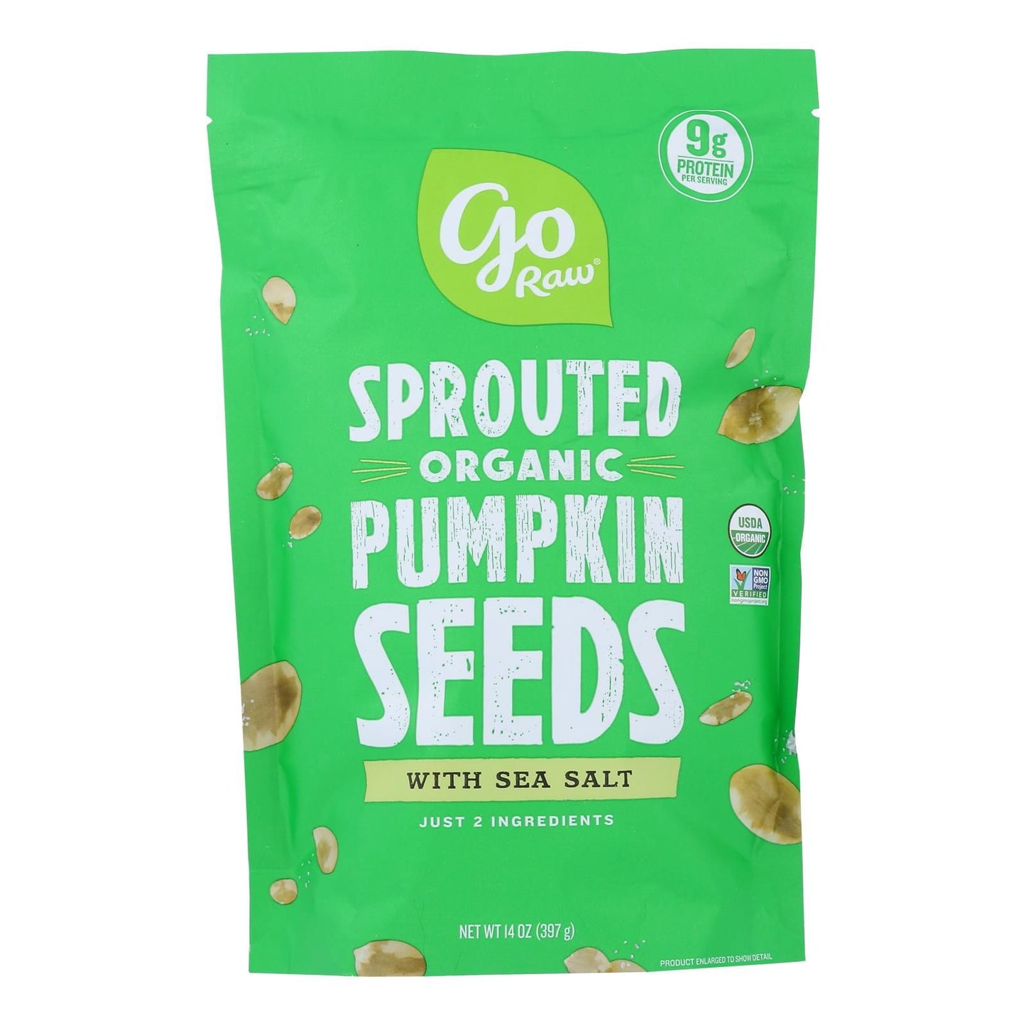 Go Raw Sprouted Seeds, Pumpkin With Celtic Sea Salt - Case Of 6 - 14 Oz image 1