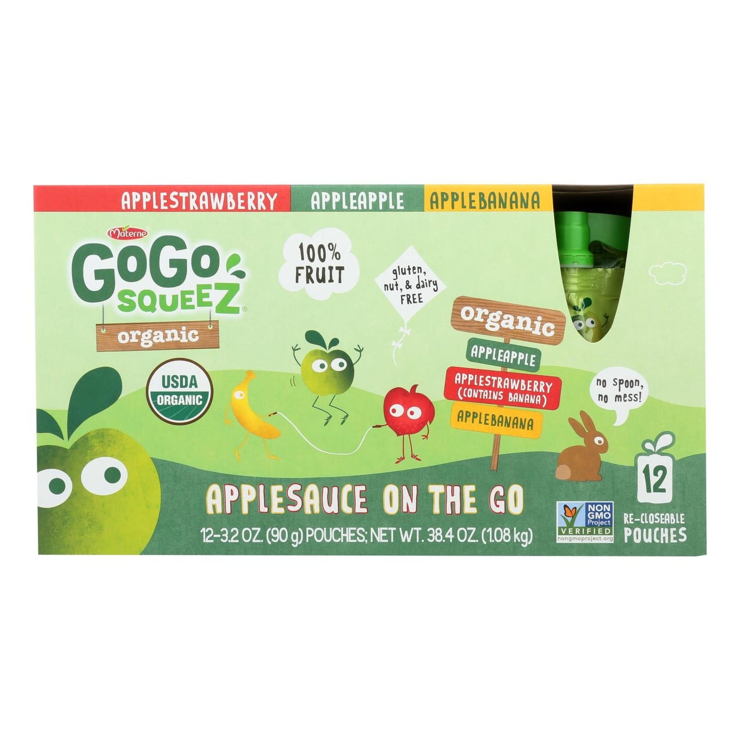 Gogo Squeez Gogo - Applesauce - Organic - Variety - Case Of 6 - 12/3.2oz image 1
