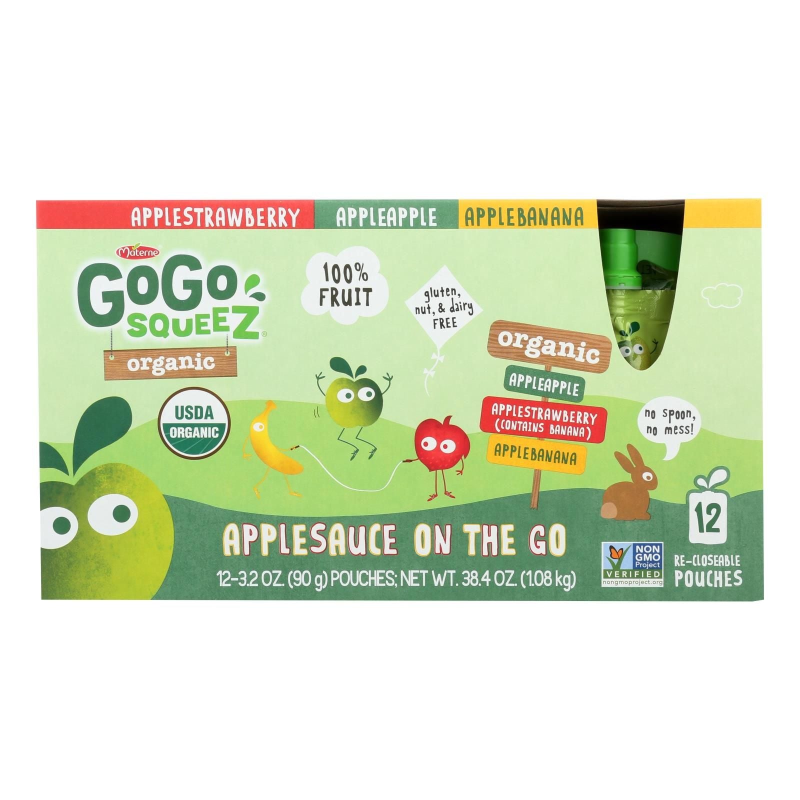 Gogo Squeez Gogo - Applesauce - Organic - Variety - Case Of 6 - 12/3.2oz image 1