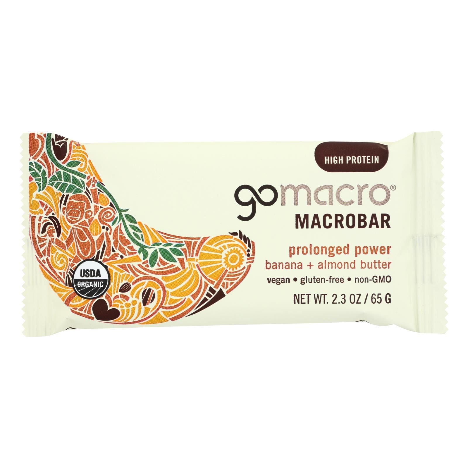 Gomacro Organic Macrobar - Banana And Almond Butter - 2.3 Oz Bars - Case Of 12 image 1