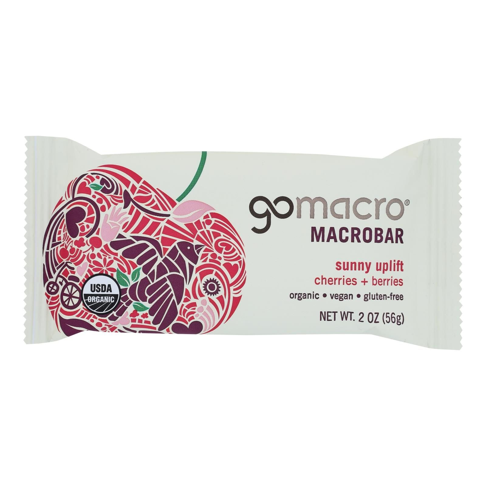 Gomacro Organic Macrobar - Cherries And Berries - 2 Oz Bars - Case Of 12 image 1