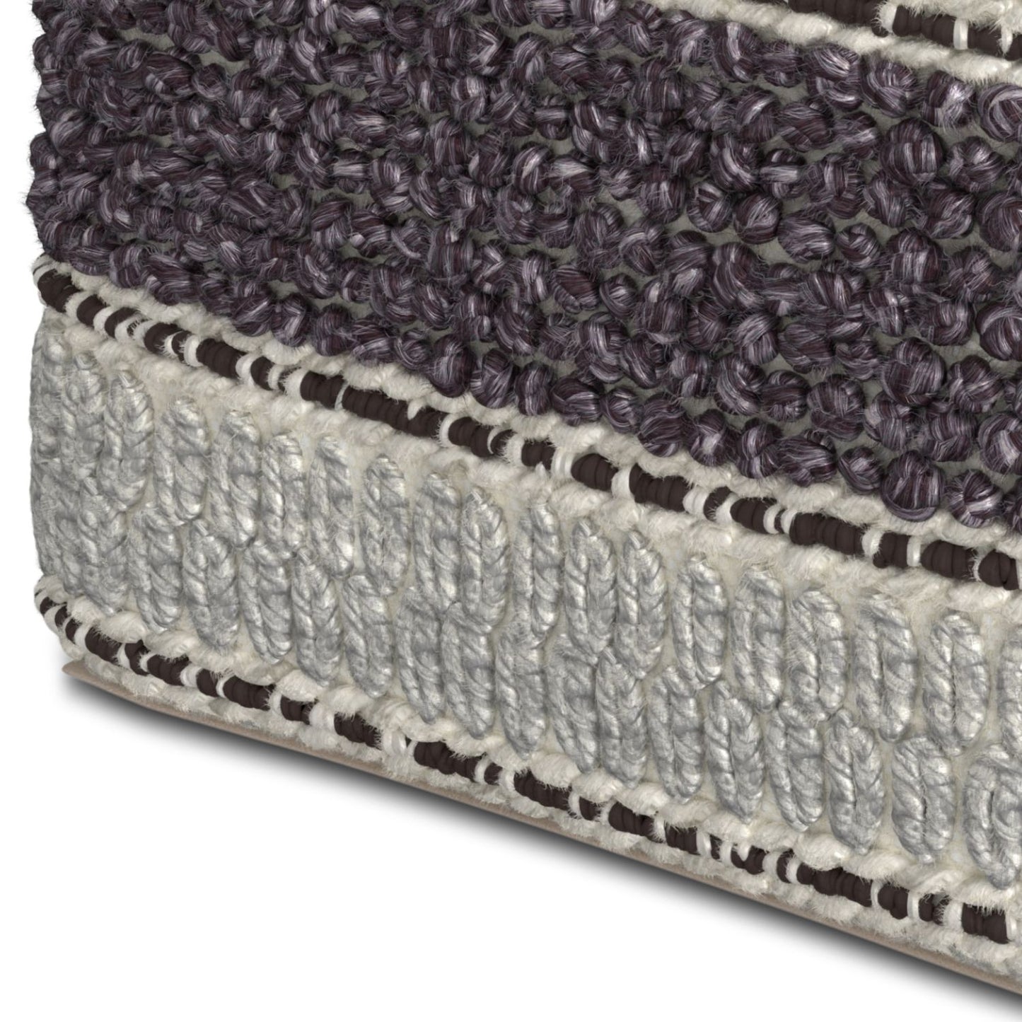 Grady - Square Pouf - Magenta / Natural image 6