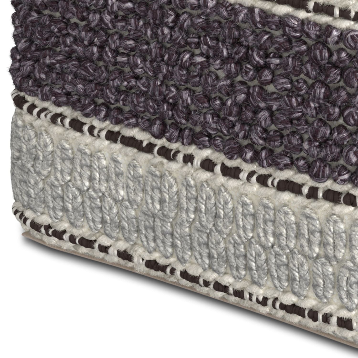 Grady - Square Pouf - Magenta / Natural image 6