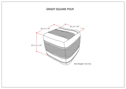 Grady - Square Pouf - Magenta / Natural image 7
