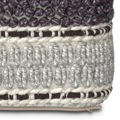 Grady - Square Pouf - Magenta / Natural image 4