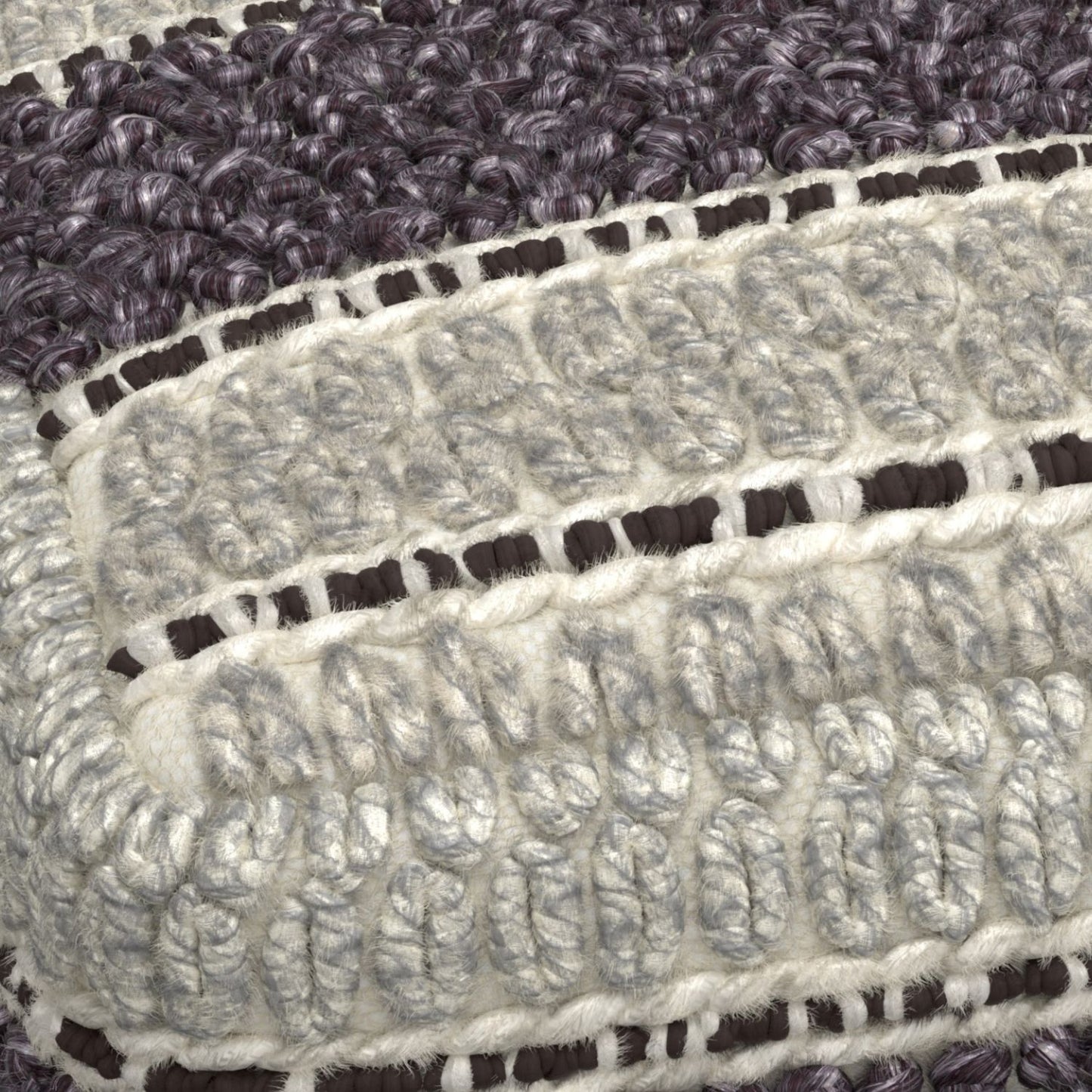 Grady - Square Pouf - Magenta / Natural image 5