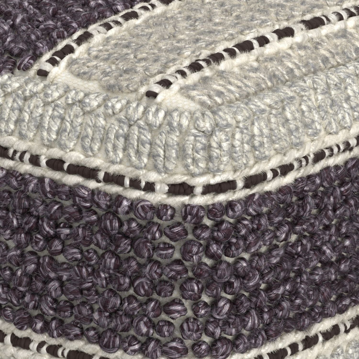 Grady - Square Pouf - Magenta / Natural image 3