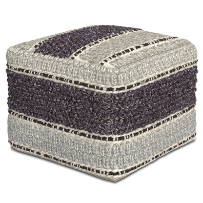 Grady - Square Pouf - Magenta / Natural image 1