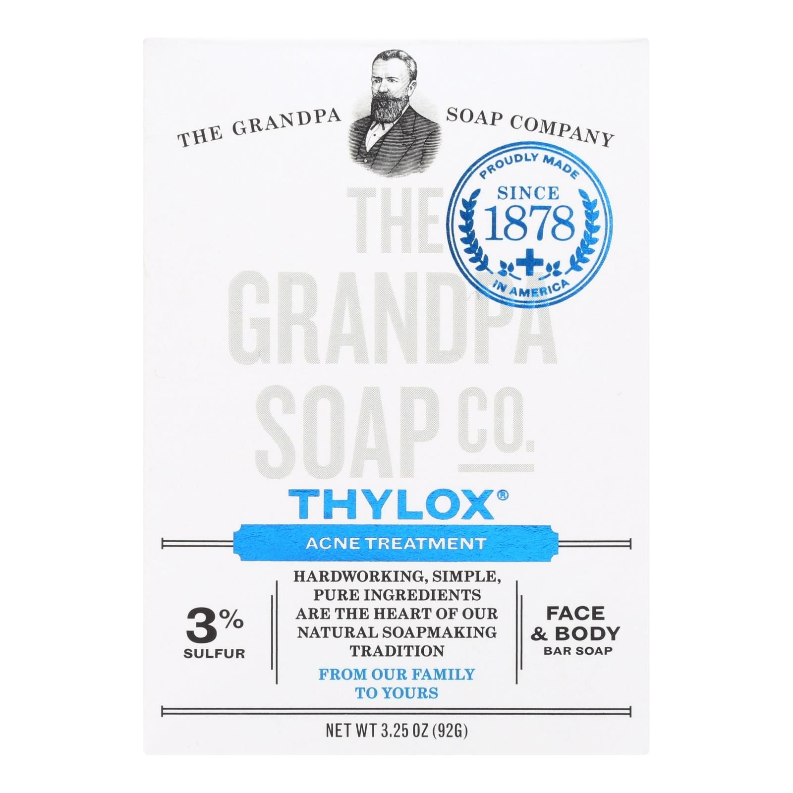 Grandpa's Thylox Acne Treatment Bar Soap With Sulfur - 3.25 Oz image 1