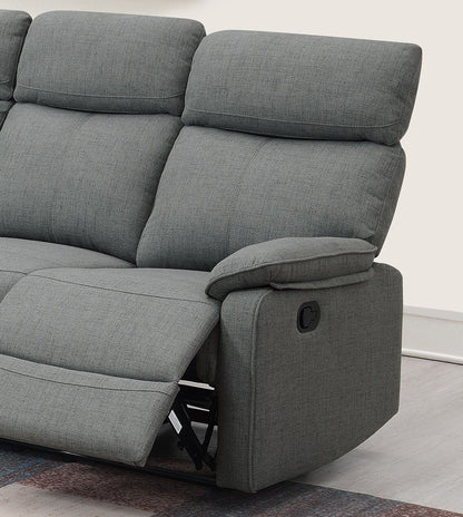 Gray Color Burlap Fabric Recliner Motion Sofa 1pc Couch Manual Motion Sofa Living Room Furniture image 7