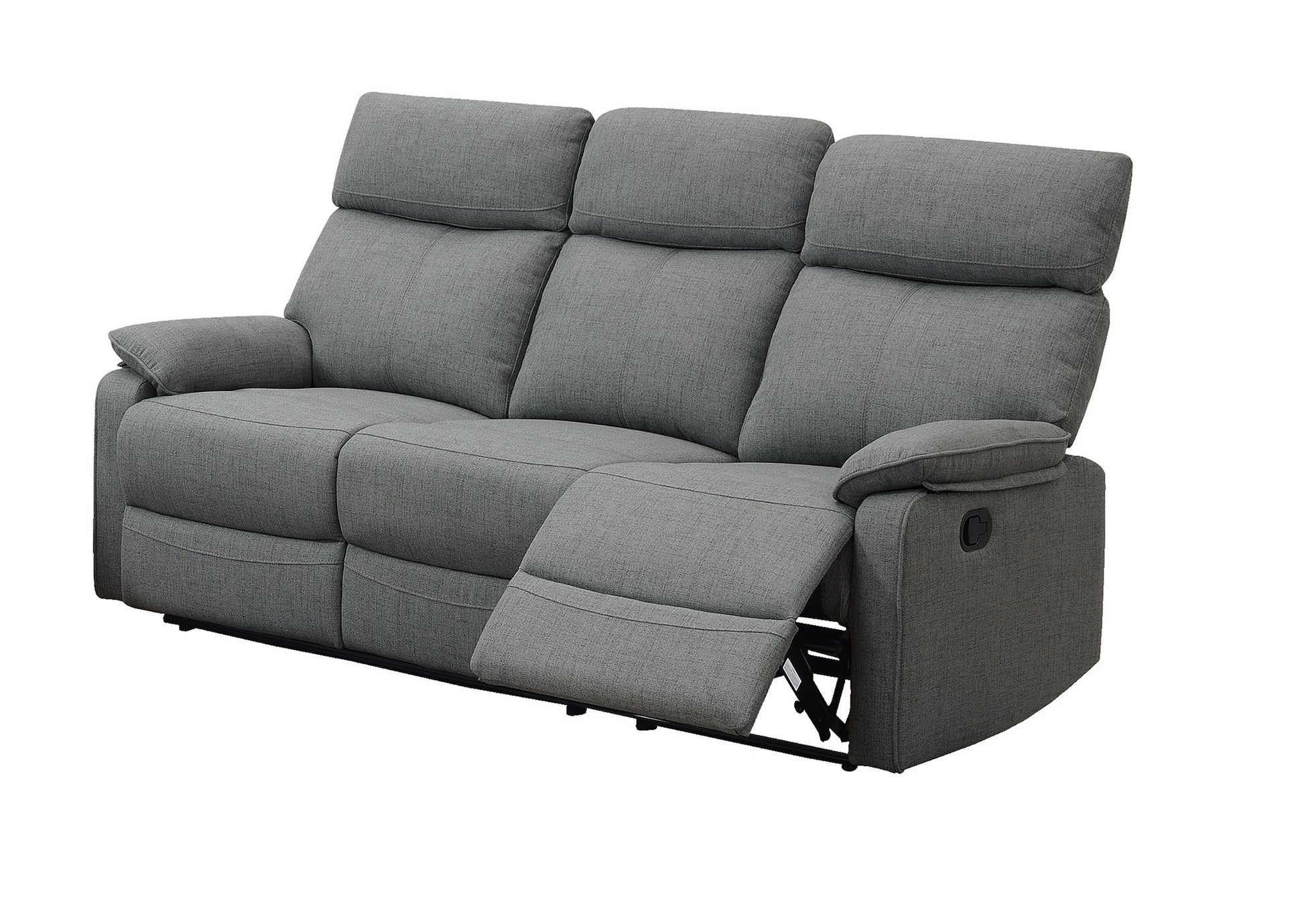 Gray Color Burlap Fabric Recliner Motion Sofa 1pc Couch Manual Motion Sofa Living Room Furniture image 2