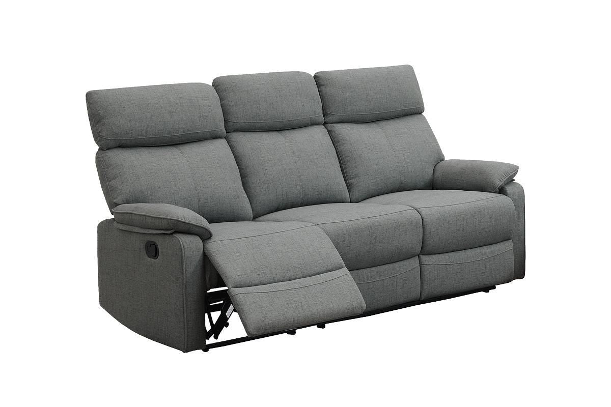 Gray Color Burlap Fabric Recliner Motion Sofa 1pc Couch Manual Motion Sofa Living Room Furniture image 3