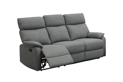 Gray Color Burlap Fabric Recliner Motion Sofa 1pc Couch Manual Motion Sofa Living Room Furniture image 3