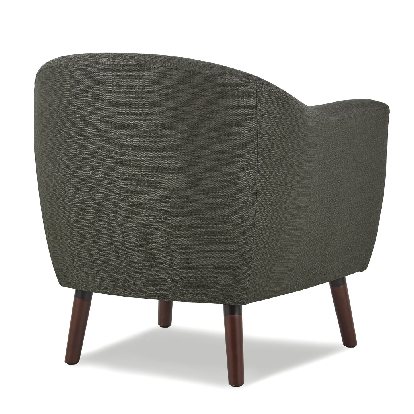 Gray Fabric Upholstered Accent Chair 1pc Espresso Finish Legs Button Tufted Solid Wood Furniture Living Room Chair image 4