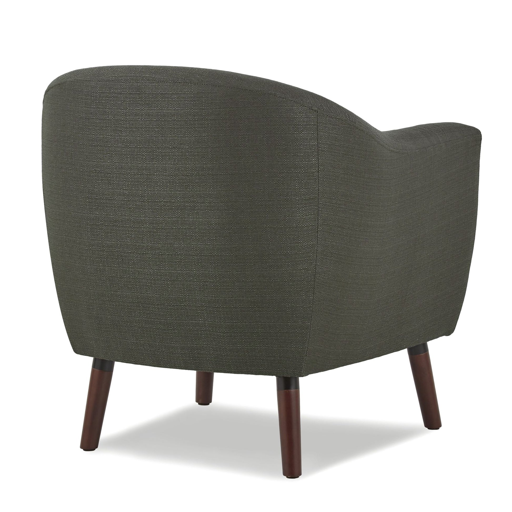 Gray Fabric Upholstered Accent Chair 1pc Espresso Finish Legs Button Tufted Solid Wood Furniture Living Room Chair image 4