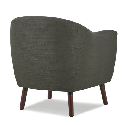 Gray Fabric Upholstered Accent Chair 1pc Espresso Finish Legs Button Tufted Solid Wood Furniture Living Room Chair image 4