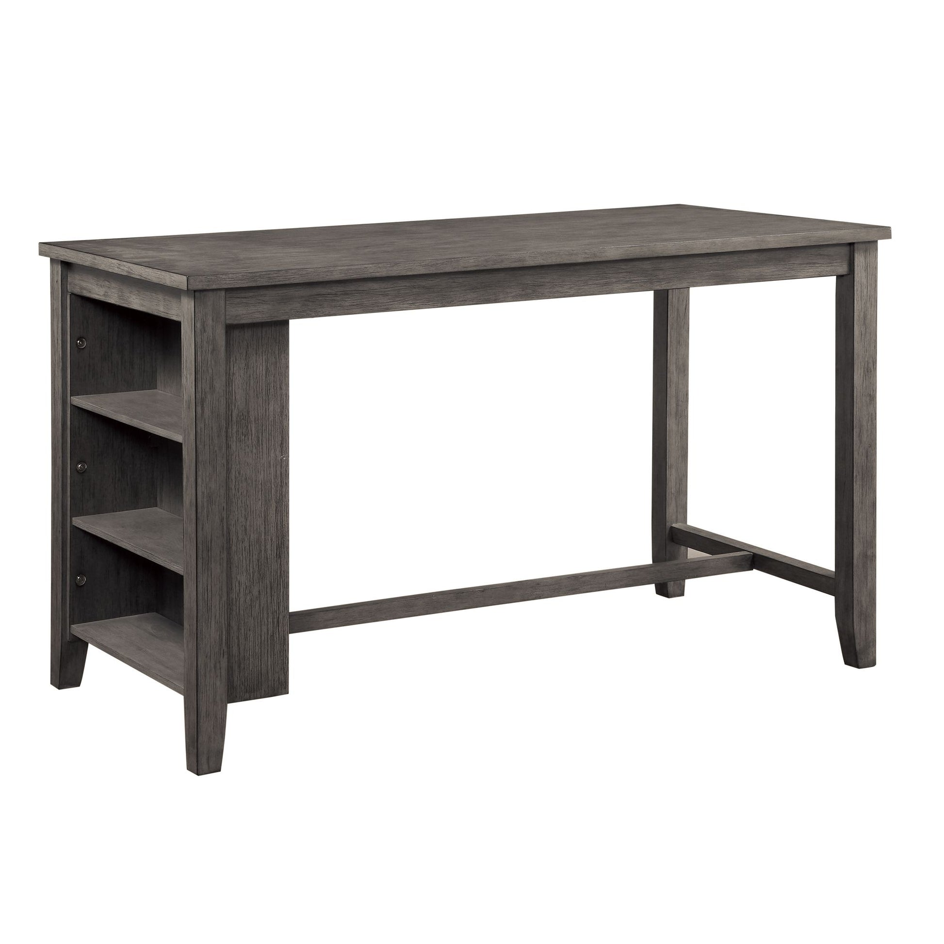 Gray Finish 5pc Counter Height Set Multifunctional Counter Height Table with 4 Stools Gray Chenille Upholstery Nailhead  image 3